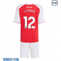 Echipament fotbal Arsenal Jurrien Timber #12 Tricou Acasa 2025-26 pentru copii maneca scurta (+ Pantaloni scurti)