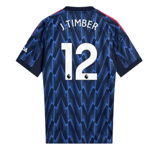 Echipament fotbal Arsenal Jurrien Timber #12 Tricou Deplasare 2025-26 maneca scurta Echipament fotbal Arsenal Jurrien Timber #12 Tricou Deplasare 2025-26 maneca scurta