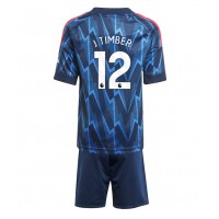 Echipament fotbal Arsenal Jurrien Timber #12 Tricou Deplasare 2025-26 pentru copii maneca scurta (+ Pantaloni scurti)