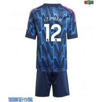 Echipament fotbal Arsenal Jurrien Timber #12 Tricou Deplasare 2025-26 pentru copii maneca scurta (+ Pantaloni scurti)