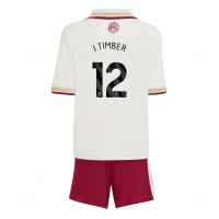 Echipament fotbal Arsenal Jurrien Timber #12 Tricou Treilea 2025-26 pentru copii maneca scurta (+ Pantaloni scurti)