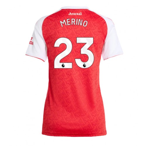 Echipament fotbal Arsenal Mikel Merino #23 Tricou Acasa 2025-26 pentru femei maneca scurta Echipament fotbal Arsenal Mikel Merino #23 Tricou Acasa 2025-26 pentru femei maneca scurta