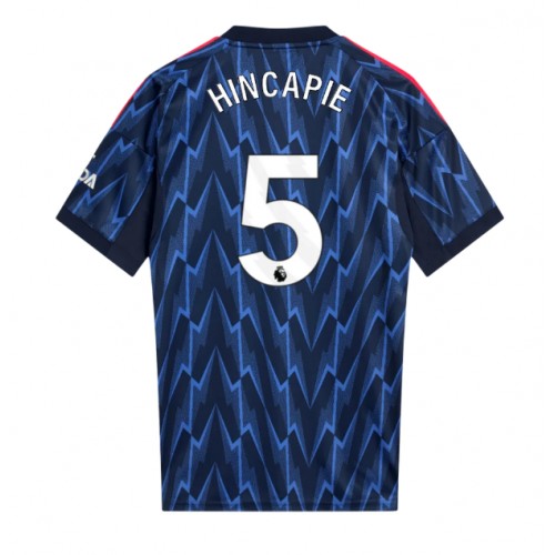 Echipament fotbal Arsenal Piero Hincapie #5 Tricou Deplasare 2025-26 maneca scurta Echipament fotbal Arsenal Piero Hincapie #5 Tricou Deplasare 2025-26 maneca scurta
