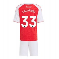 Echipament fotbal Arsenal Riccardo Calafiori #33 Tricou Acasa 2025-26 pentru copii maneca scurta (+ Pantaloni scurti)