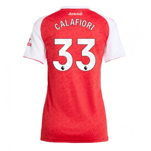 Echipament fotbal Arsenal Riccardo Calafiori #33 Tricou Acasa 2025-26 pentru femei maneca scurta Echipament fotbal Arsenal Riccardo Calafiori #33 Tricou Acasa 2025-26 pentru femei maneca scurta