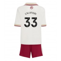 Echipament fotbal Arsenal Riccardo Calafiori #33 Tricou Treilea 2025-26 pentru copii maneca scurta (+ Pantaloni scurti)
