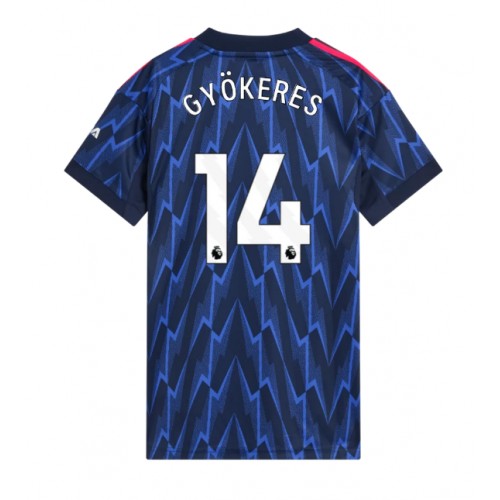 Echipament fotbal Arsenal Viktor Gyokeres #14 Tricou Deplasare 2025-26 pentru femei maneca scurta Echipament fotbal Arsenal Viktor Gyokeres #14 Tricou Deplasare 2025-26 pentru femei maneca scurta