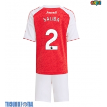 Echipament fotbal Arsenal William Saliba #2 Tricou Acasa 2025-26 pentru copii maneca scurta (+ Pantaloni scurti)