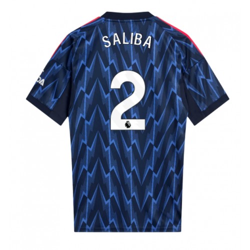 Echipament fotbal Arsenal William Saliba #2 Tricou Deplasare 2025-26 maneca scurta Echipament fotbal Arsenal William Saliba #2 Tricou Deplasare 2025-26 maneca scurta