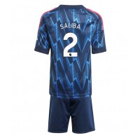 Echipament fotbal Arsenal William Saliba #2 Tricou Deplasare 2025-26 pentru copii maneca scurta (+ Pantaloni scurti)