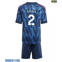 Echipament fotbal Arsenal William Saliba #2 Tricou Deplasare 2025-26 pentru copii maneca scurta (+ Pantaloni scurti)