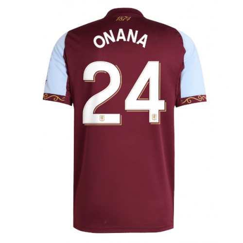 Echipament fotbal Aston Villa Amadou Onana #24 Tricou Acasa 2025-26 maneca scurta Echipament fotbal Aston Villa Amadou Onana #24 Tricou Acasa 2025-26 maneca scurta