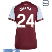 Echipament fotbal Aston Villa Amadou Onana #24 Tricou Acasa 2025-26 pentru femei maneca scurta