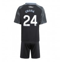 Echipament fotbal Aston Villa Amadou Onana #24 Tricou Deplasare 2025-26 pentru copii maneca scurta (+ Pantaloni scurti)