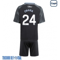 Echipament fotbal Aston Villa Amadou Onana #24 Tricou Deplasare 2025-26 pentru copii maneca scurta (+ Pantaloni scurti)