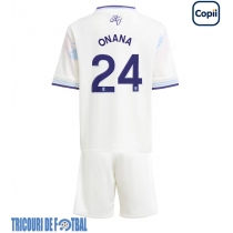 Echipament fotbal Aston Villa Amadou Onana #24 Tricou Treilea 2025-26 pentru copii maneca scurta (+ Pantaloni scurti)
