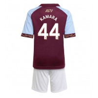 Echipament fotbal Aston Villa Boubacar Kamara #44 Tricou Acasa 2025-26 pentru copii maneca scurta (+ Pantaloni scurti)