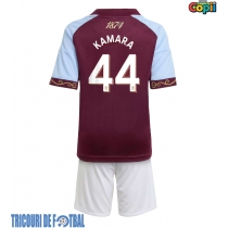 Echipament fotbal Aston Villa Boubacar Kamara #44 Tricou Acasa 2025-26 pentru copii maneca scurta (+ Pantaloni scurti)