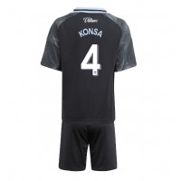 Echipament fotbal Aston Villa Ezri Konsa #4 Tricou Deplasare 2025-26 pentru copii maneca scurta (+ Pantaloni scurti)