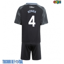 Echipament fotbal Aston Villa Ezri Konsa #4 Tricou Deplasare 2025-26 pentru copii maneca scurta (+ Pantaloni scurti)