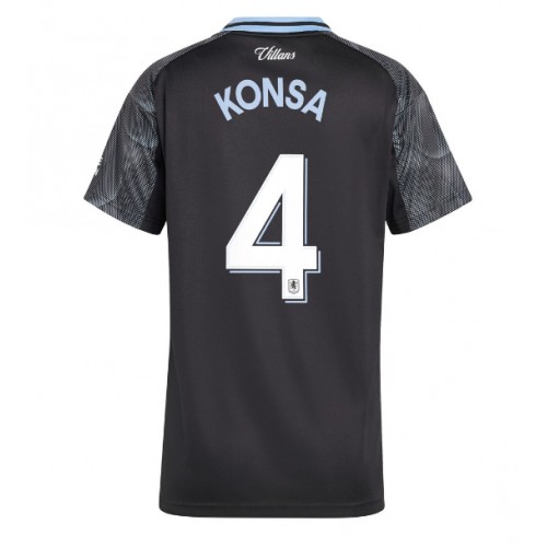 Echipament fotbal Aston Villa Ezri Konsa #4 Tricou Deplasare 2025-26 pentru femei maneca scurta Echipament fotbal Aston Villa Ezri Konsa #4 Tricou Deplasare 2025-26 pentru femei maneca scurta