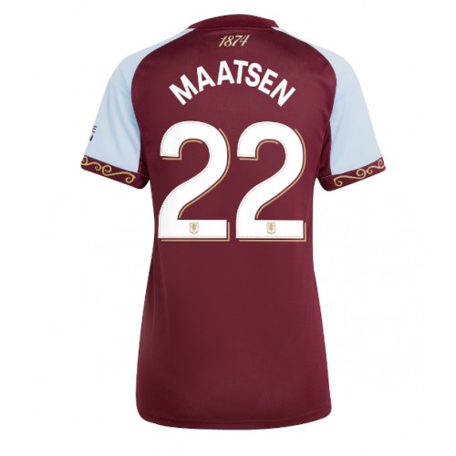 Echipament fotbal Aston Villa Ian Maatsen #22 Tricou Acasa 2025-26 pentru femei maneca scurta Echipament fotbal Aston Villa Ian Maatsen #22 Tricou Acasa 2025-26 pentru femei maneca scurta