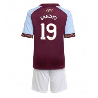 Echipament fotbal Aston Villa Jadon Sancho #19 Tricou Acasa 2025-26 pentru copii maneca scurta (+ Pantaloni scurti)