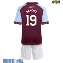 Echipament fotbal Aston Villa Jadon Sancho #19 Tricou Acasa 2025-26 pentru copii maneca scurta (+ Pantaloni scurti)