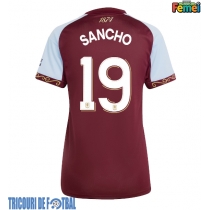 Echipament fotbal Aston Villa Jadon Sancho #19 Tricou Acasa 2025-26 pentru femei maneca scurta