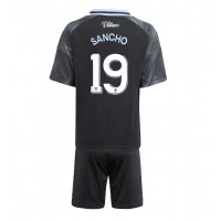 Echipament fotbal Aston Villa Jadon Sancho #19 Tricou Deplasare 2025-26 pentru copii maneca scurta (+ Pantaloni scurti)