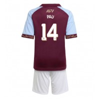 Echipament fotbal Aston Villa Pau Torres #14 Tricou Acasa 2025-26 pentru copii maneca scurta (+ Pantaloni scurti)