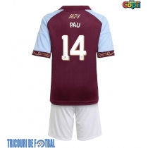 Echipament fotbal Aston Villa Pau Torres #14 Tricou Acasa 2025-26 pentru copii maneca scurta (+ Pantaloni scurti)