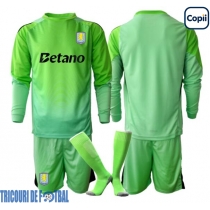 Echipament fotbal Aston Villa Portar Tricou Deplasare 2025-26 pentru copii maneca lunga (+ Pantaloni scurti)