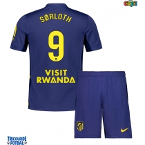 Echipament fotbal Atletico Madrid Alexander Sorloth #9 Tricou Deplasare 2025-26 pentru copii maneca scurta (+ Pantaloni scurti)