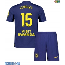 Echipament fotbal Atletico Madrid Clement Lenglet #15 Tricou Deplasare 2025-26 pentru copii maneca scurta (+ Pantaloni scurti)