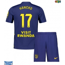 Echipament fotbal Atletico Madrid David Hancko #17 Tricou Deplasare 2025-26 pentru copii maneca scurta (+ Pantaloni scurti)