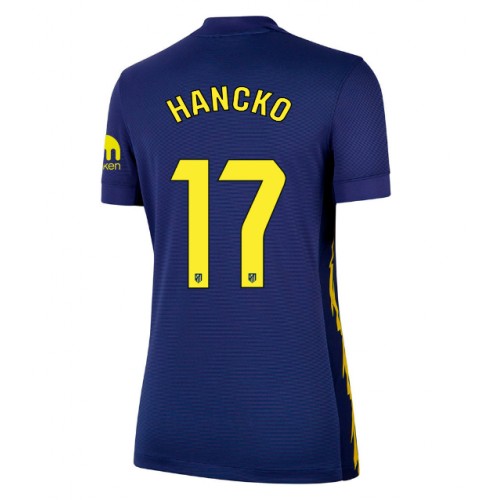 Echipament fotbal Atletico Madrid David Hancko #17 Tricou Deplasare 2025-26 pentru femei maneca scurta Echipament fotbal Atletico Madrid David Hancko #17 Tricou Deplasare 2025-26 pentru femei maneca scurta
