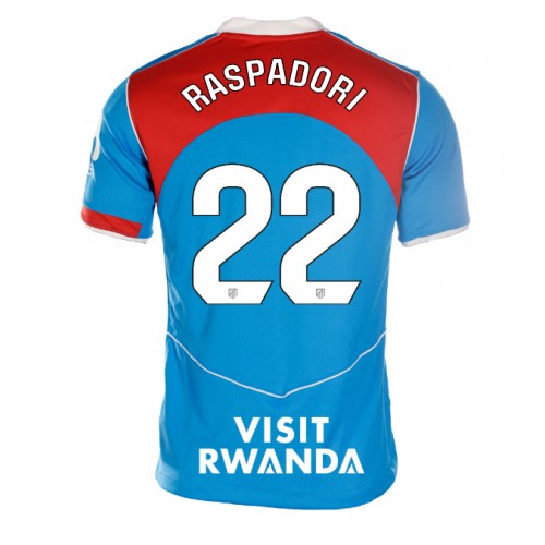Echipament fotbal Atletico Madrid Giacomo Raspadori #22 Tricou Treilea 2025-26 pentru femei maneca scurta Echipament fotbal Atletico Madrid Giacomo Raspadori #22 Tricou Treilea 2025-26 pentru femei maneca scurta