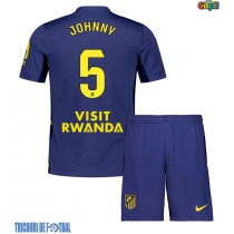 Echipament fotbal Atletico Madrid Johnny Cardoso #5 Tricou Deplasare 2025-26 pentru copii maneca scurta (+ Pantaloni scurti)