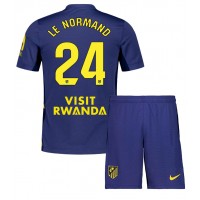 Echipament fotbal Atletico Madrid Robin Le Normand #24 Tricou Deplasare 2025-26 pentru copii maneca scurta (+ Pantaloni scurti)