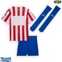 Echipament fotbal Atletico Madrid Tricou Acasa 2025-26 pentru copii maneca scurta (+ Pantaloni scurti)