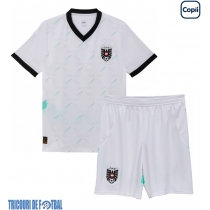 Echipament fotbal Austria Tricou Deplasare European 2024 pentru copii maneca scurta (+ Pantaloni scurti)