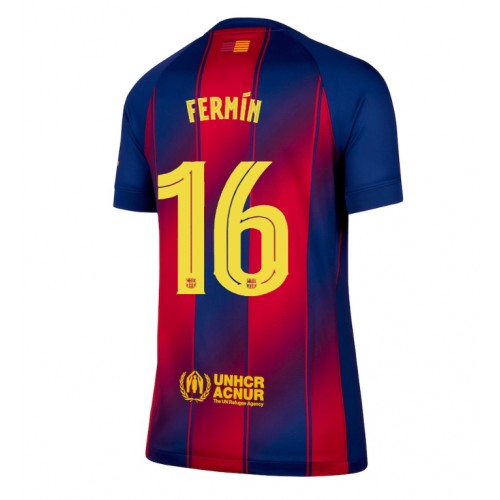 Echipament fotbal Barcelona Fermin Lopez #16 Tricou Acasa 2025-26 pentru femei maneca scurta Echipament fotbal Barcelona Fermin Lopez #16 Tricou Acasa 2025-26 pentru femei maneca scurta