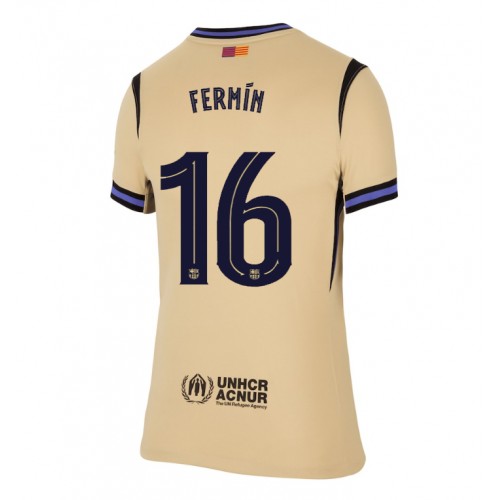 Echipament fotbal Barcelona Fermin Lopez #16 Tricou Deplasare 2025-26 pentru femei maneca scurta Echipament fotbal Barcelona Fermin Lopez #16 Tricou Deplasare 2025-26 pentru femei maneca scurta