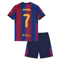 Echipament fotbal Barcelona Fermin Lopez #7 Tricou Acasa 2026-27 pentru copii maneca scurta (+ Pantaloni scurti)
