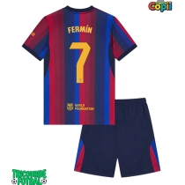 Echipament fotbal Barcelona Fermin Lopez #7 Tricou Acasa 2026-27 pentru copii maneca scurta (+ Pantaloni scurti)