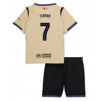 Echipament fotbal Barcelona Ferran Torres #7 Tricou Deplasare 2025-26 pentru copii maneca scurta (+ Pantaloni scurti)