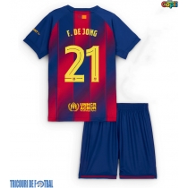 Echipament fotbal Barcelona Frenkie de Jong #21 Tricou Acasa 2025-26 pentru copii maneca scurta (+ Pantaloni scurti)