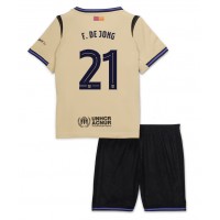 Echipament fotbal Barcelona Frenkie de Jong #21 Tricou Deplasare 2025-26 pentru copii maneca scurta (+ Pantaloni scurti)