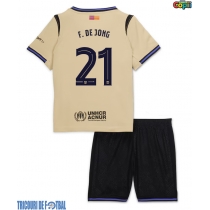 Echipament fotbal Barcelona Frenkie de Jong #21 Tricou Deplasare 2025-26 pentru copii maneca scurta (+ Pantaloni scurti)
